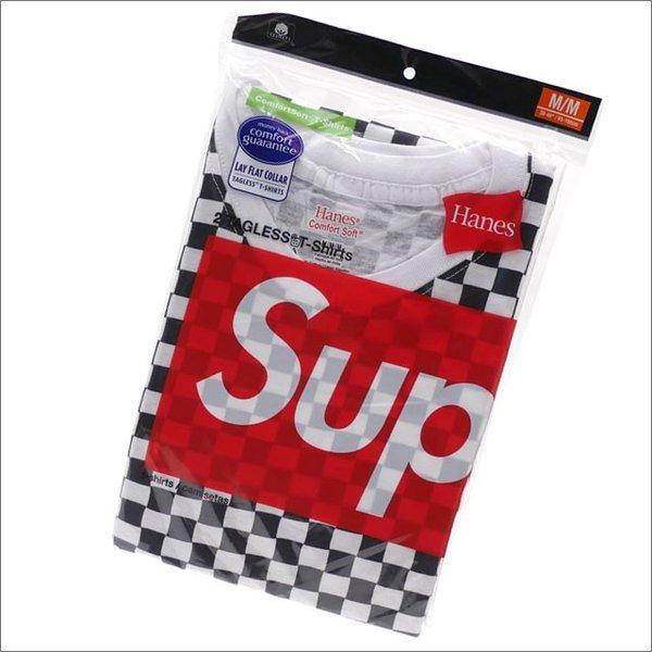 Supreme (tối cao) x Hanes (Haines) Checker Tagless tees (2 gói) (bộ áo phông 2) Checker 200-007787-049X [MỚI]