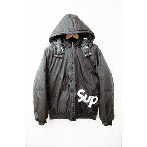 Tối cao tối cao 16AW bên lề logo bên logo logo parker xuống áo khoác đen đen đơn đặt hàng thư