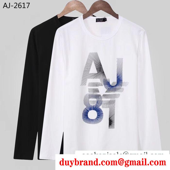 2色可選 アルマーニ armani 長袖tシャツ 最強の定番コーデ 最新ルック 雑誌掲載人気アイテム