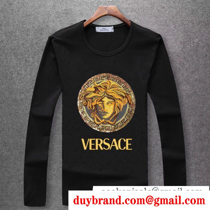 秋冬超人気アイテム versace ヴェルサーチ 多色可選 エレガントでセンス高き 長袖tシャツ 国内初上陸