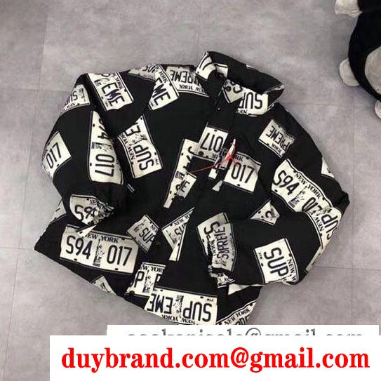 秋のお出かけに最適 supreme 17fw license plate puffy jacket supreme シュプリーム 多色可選 超人気