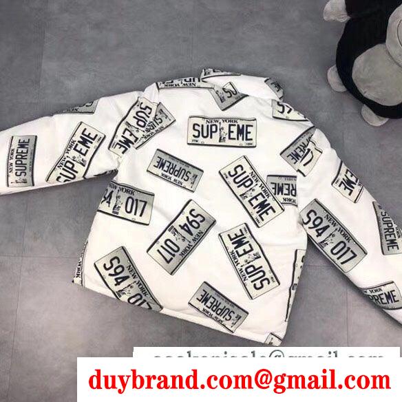 秋のお出かけに最適 supreme 17fw license plate puffy jacket supreme シュプリーム 多色可選 超人気