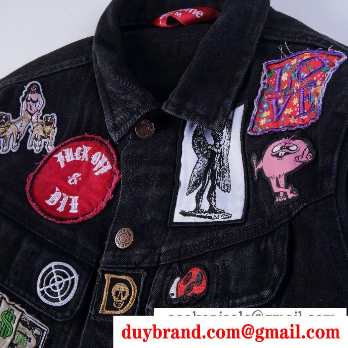 デニムジャケット シュプリーム supreme 高品質で綺麗 supreme patches denim trucker jacket