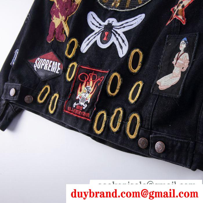 デニムジャケット シュプリーム supreme 高品質で綺麗 supreme patches denim trucker jacket