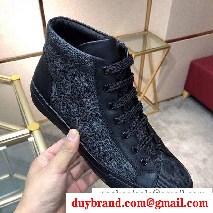 デザイン性の高い ハイトップシューズ  2色可選 高級感がアップ ルイ ヴィトン LOUIS VUITTON