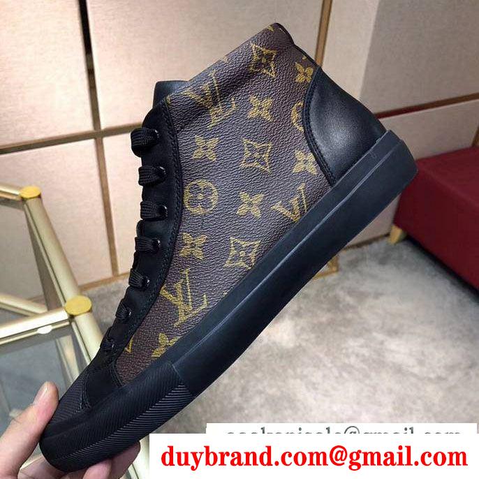 デザイン性の高い ハイトップシューズ  2色可選 高級感がアップ ルイ ヴィトン LOUIS VUITTON