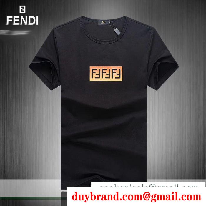 驚きの破格値品質保証男らしさロゴプリント夏物紳士FENDIフェンディ コピーＴシャツトレーニングライフカジュアル