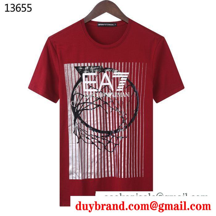 ARMANI アルマーニ 半袖tシャツ 4色可選 季節感もプラス2019新作 今夏のお気に入りスタイル