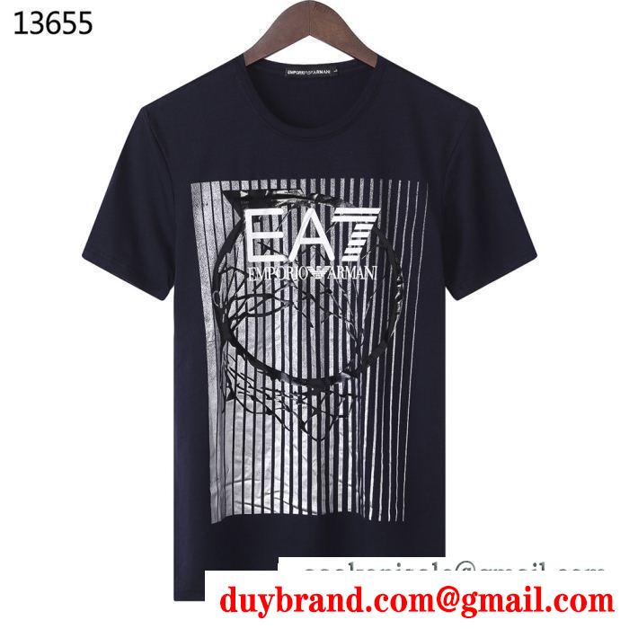 ARMANI アルマーニ 半袖tシャツ 4色可選 季節感もプラス2019新作 今夏のお気に入りスタイル