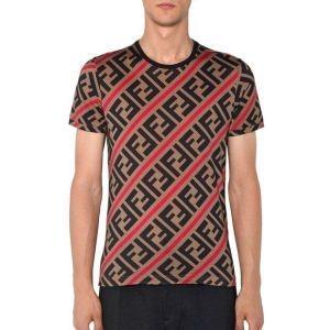Fendi giá rẻ vải cotton thông thường Sleeve 19SS VIP Giá ★ Fendi ★ Dòng FF phổ biến T -shirt 41423075