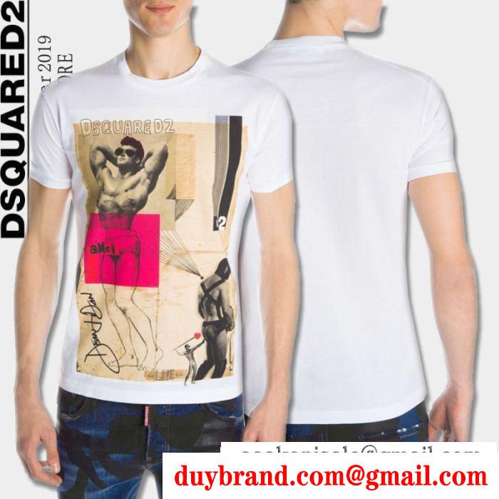 DSQUARED2 きれいめな印象で着こなし ディースクエアード2019SSコレクションに新着  Tシャツ/ティーシャツ 2色可選 