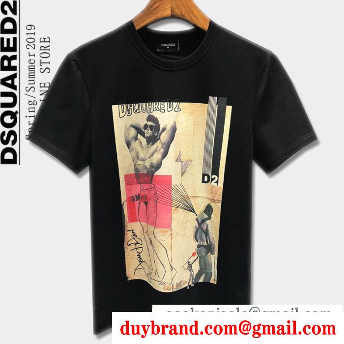 DSQUARED2 きれいめな印象で着こなし ディースクエアード2019SSコレクションに新着  Tシャツ/ティーシャツ 2色可選