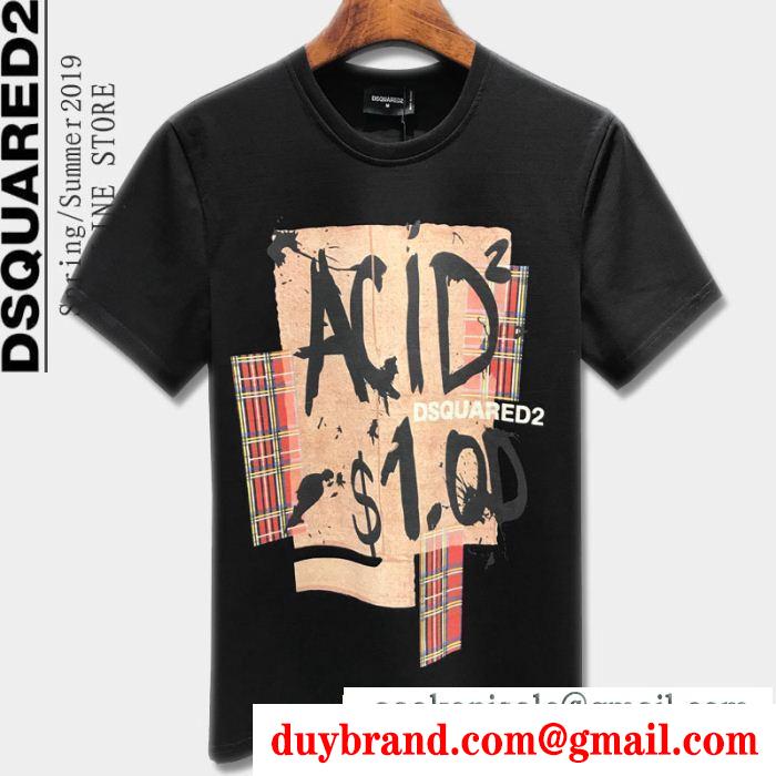 ディースクエアード DSQUARED2019人気新色が登場 Tシャツ/ティーシャツ ファッションに新しい色 2色可選