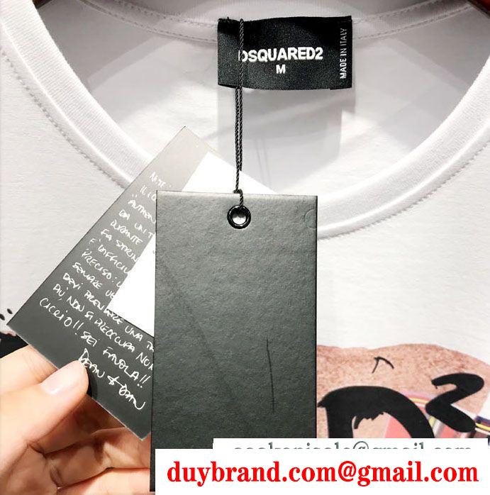 ディースクエアード DSQUARED2019人気新色が登場 Tシャツ/ティーシャツ ファッションに新しい色 2色可選
