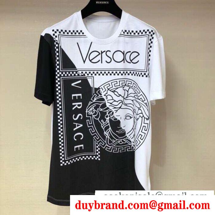 VERSACE ヴェルサーチ 半袖tシャツ 2色可選 セール価格でお得 新作 海外よりお届け 限定品