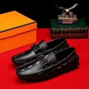 Hermes giá rẻ rẻ hermes bán giới hạn bán hàng phổ biến đơn giản cho con người nhẹ giày kinh doanh chính hãng da đen phổ biến giày nam