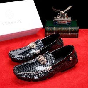Bán phổ biến giá an toàn cổ điển Giày kinh doanh màu đen Daily nam thời trang Versace Versace giá rẻ