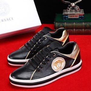 Versace Versace giá rẻ đáng ngạc nhiên là cực kỳ mòn -and -hand -n Commitable Sneakers Trainine Granning Black White
