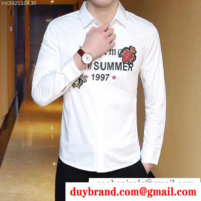 長袖 /ロンT/ロングT/ロングTシャツ 2色可選 海外セレブが注目アイテム ドルチェ＆ガッバーナ Dolce&Gabbana 2019トレンド感満載なアイテム