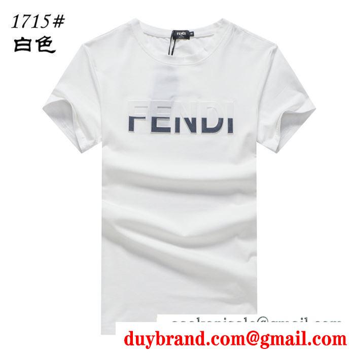 限定セール品質保証ベーシックトップスインナー半袖ｔシャツメンズグレーホワイトブラックFENDIフェンディ 服 コピー