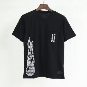 Thời trang ở nước ngoài tay áo ngắn mới t -shirt 2 màu sắc chrome trái tim chrome trái tim 2019 xu hướng mùa xuân / mùa hè color_krom hearts Chrome Hearts_ Thương hiệu giá rẻ 