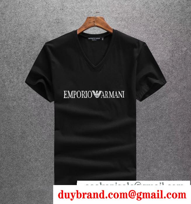超激得大人気シンプルＴシャツ半袖大人アルマーニ コピーARMANIチュニックカジュアルブラックホワイトブルー