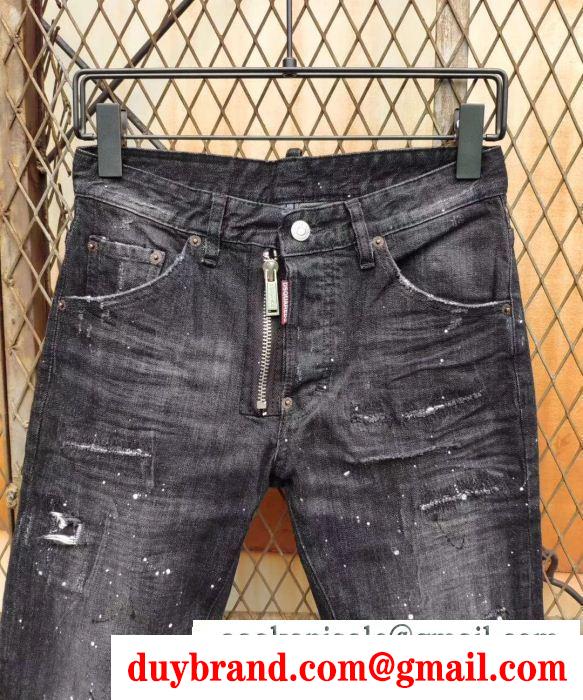 2019春夏トレンドmàu sắc 注目ブランドスタイル良く見せディースクエアード テーパードデニムパンツ dsquared2