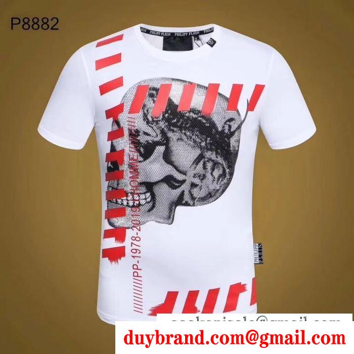今年らしく魅力的アップ  Tシャツ/ティーシャツ 2019SS人気ブランド新作アイテム フィリッププレイン PHILIPP PLEIN 2色可選 