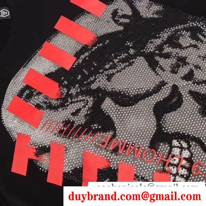 今年らしく魅力的アップ  Tシャツ/ティーシャツ 2019SS人気ブランド新作アイテム フィリッププレイン PHILIPP PLEIN 2色可選