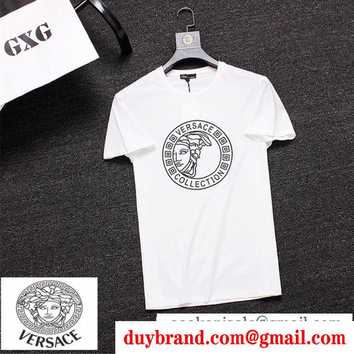 おしゃれに着こなせる  ヴェルサーチVERSACE 今夏のお気に入りスタイル Tシャツ/ティーシャツ お目立ち度の高い新品 2色可選 