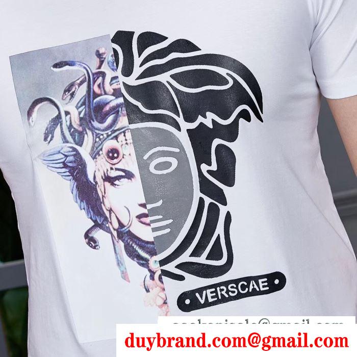 大人買いする方も多い ヴェルサーチVERSACE 2019年トレンド感が強い Tシャツ/ティーシャツ 2色可選