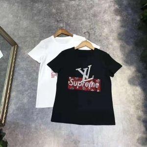 Vuitton T -Shirt Louis Vuitton Chất lượng đến mới đảm bảo tiêu chuẩn in tay áo ngắn T -shirt AME Charg White Black