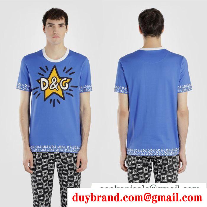 ドルチェ & ガッバーナ 偽物DOLCE & GABBANA超激得大人気定番ストリート幅広いコーデＴシャツ夏物ブウー