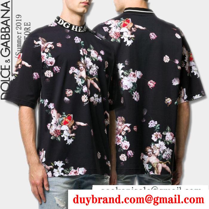 限定セール新品着回し力高い光沢感動きやすいＴシャツブラックDOLCE & GABBANAドルチェ&ガッバーナ 偽物