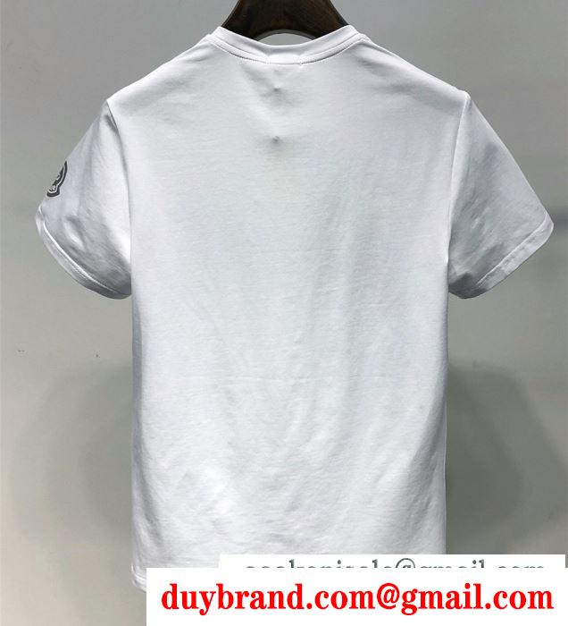 Tシャツ/ティーシャツ 2色可選 2019ss最安値春夏ファション トップスからチラ見える安心 モンクレール moncler