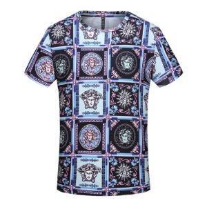 Bán phổ biến giá rẻ Vải cứng Khăn ngắn -Sleeved t -shirts Trendy Versace Versace Đàn ông giá rẻ Đàn ông giá rẻ để đi lại yêu thích lớn