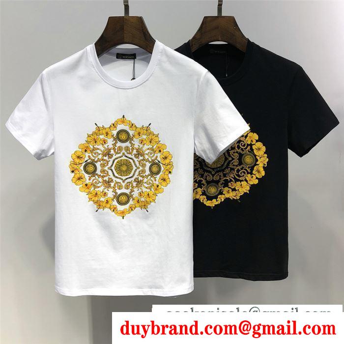 ヴェルサーチ 偽物VERSACE全国無料セールオフィス用組み合わせやすいＴシャツ夏場吸収性抜群クールネック