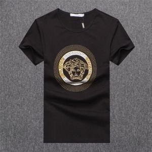 Bán giới hạn xuất hiện mới Thiết kế đơn giản T -Shirt Versace Versace Men's Business Scene Black White Red Red