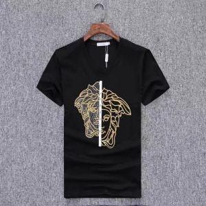 Chất lượng đến mới đảm bảo Chiều rộng chiều rộng T -Shirt đen trắng Versace Versace Versace mềm