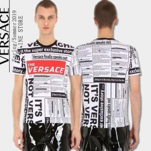 Thâm hụt siêu đặc biệt giá bán giới hạn T -Shirt ngắn tay áo mùa hè mùa hè rock phong cách Versace Versace t -shirt thư đặt hàng