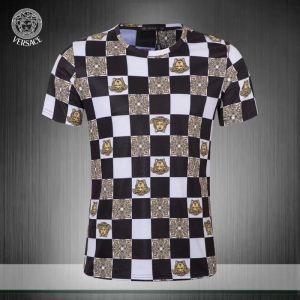 Versace Versace Thiếu hụt Super Special Bán xu hướng lớn kích thước lớn hình bóng lớn t -shirt Red Dar Blue Black