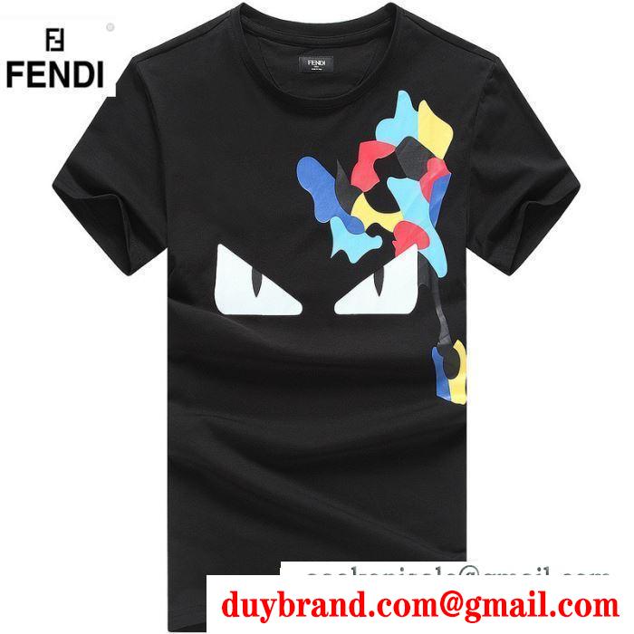 フェンディ スーパー コピーFENDI新作入荷格安通気性ｔシャツ半袖トレーニングウェア黒白ダークブルーオレンジ