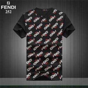 Fendi fendi t -shirt mới đến chính hãng màu trắng sáng màu xanh da trời