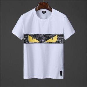 Fendi Fendi Mua thuốc nổ chất lượng đảm bảo Cotton mềm mặc t -Shirt tay áo ngắn Dễ dàng rửa sạch đàn ông da đen và trắng
