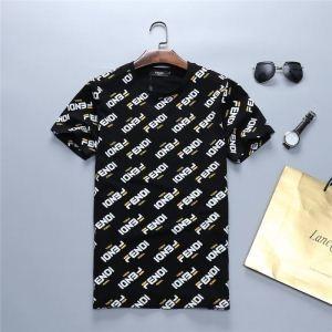 Fendi fendi đáng ngạc nhiên bán giá đặc biệt vật liệu mềm t -shirt độ ẩm và vật phẩm cổ điển màu đen cho nam giới