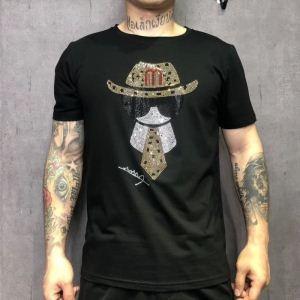 Fendi fendi giá rẻ giá rẻ cotton mồ hôi mồ hôi nhẹ t -shirt chất lượng cao tay áo ngắn áo