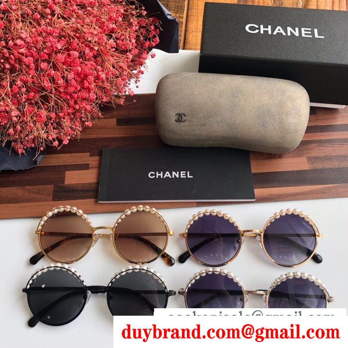 2019春夏の流行をチェック  chanel 抜け感や着心地重視 サングラス 4色可選 抜け感もばっちり
