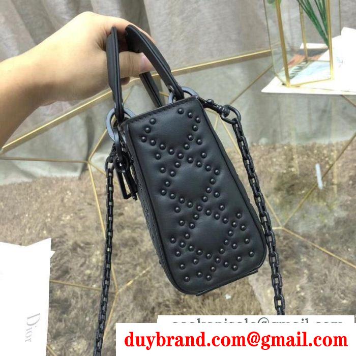 大人気の定番モデル dior ディオール mini lady dior ultra black bag レディース トートバッグ スーパーコピー ブラック