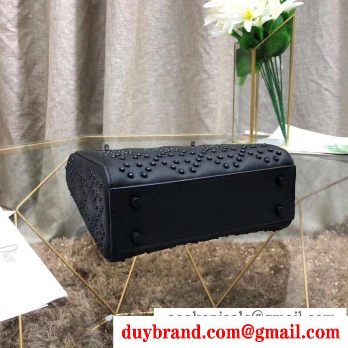 大人気の定番モデル dior ディオール mini lady dior ultra black bag レディース トートバッグ スーパーコピー ブラック