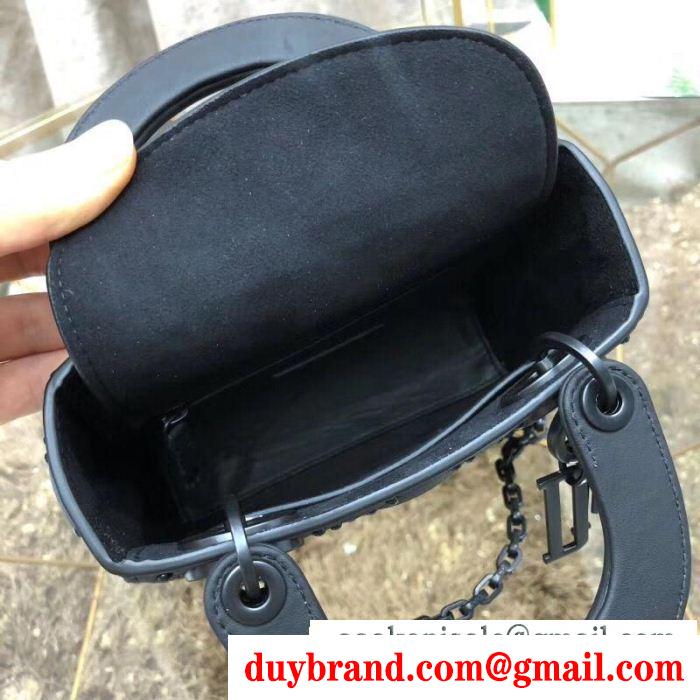 大人気の定番モデル dior ディオール mini lady dior ultra black bag レディース トートバッグ スーパーコピー ブラック